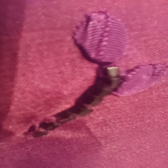 Ann Taylor Silk Skirt Burgandy with Pink Flowers Size 6 - Picture 6 of 7